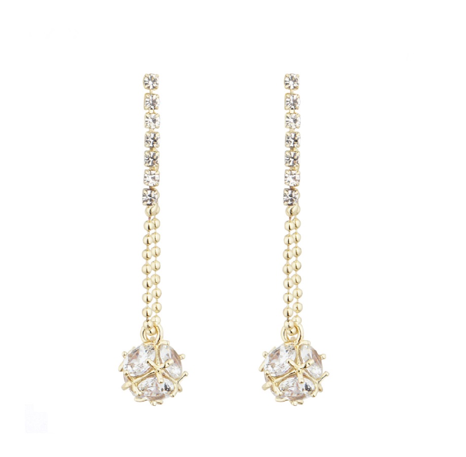 CZ Dice Drop Earrings